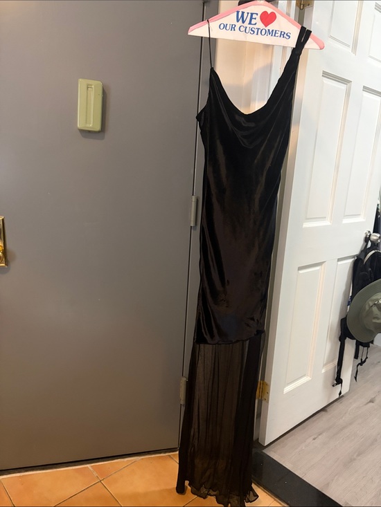 STAUD Dresses & Skirts - STAUD Black Beaton Mixed Media Dress w Sheer Hem